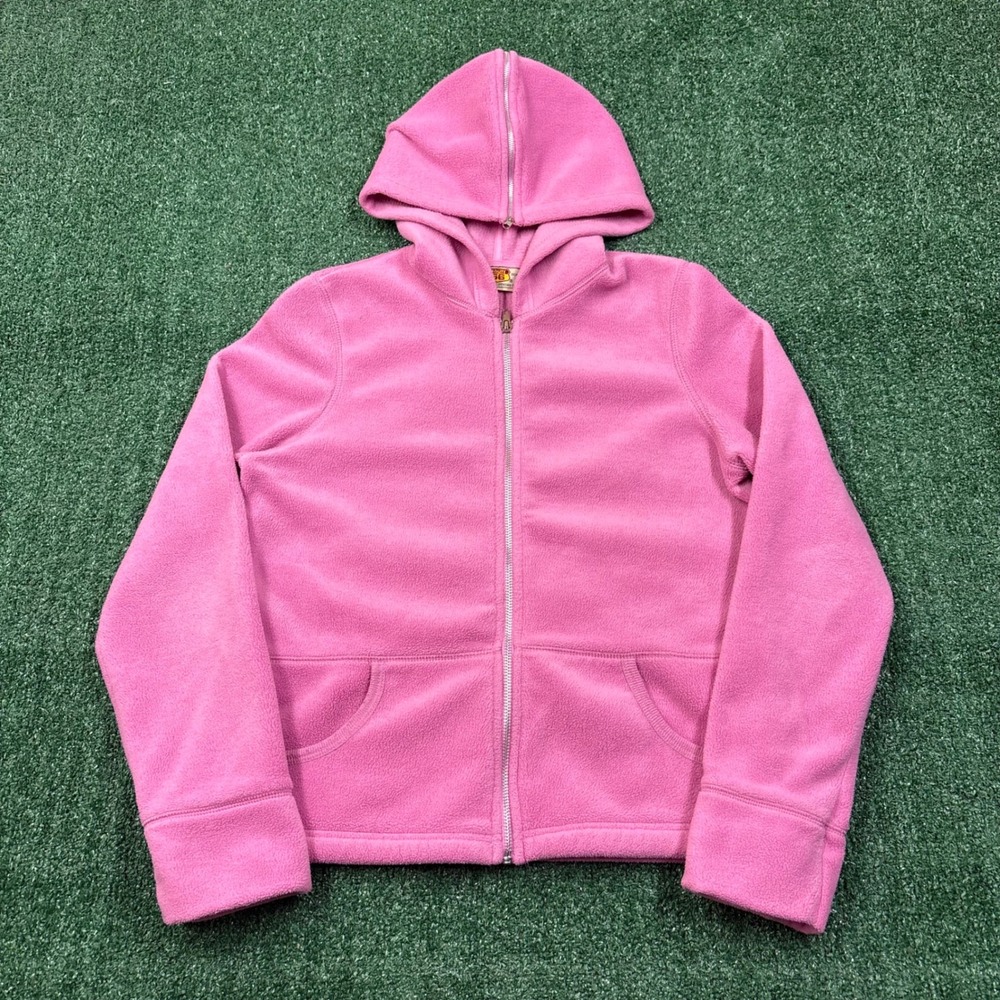 Y2K Route 66 Pink Fleece Zip Up Hoodie Sweatshirt